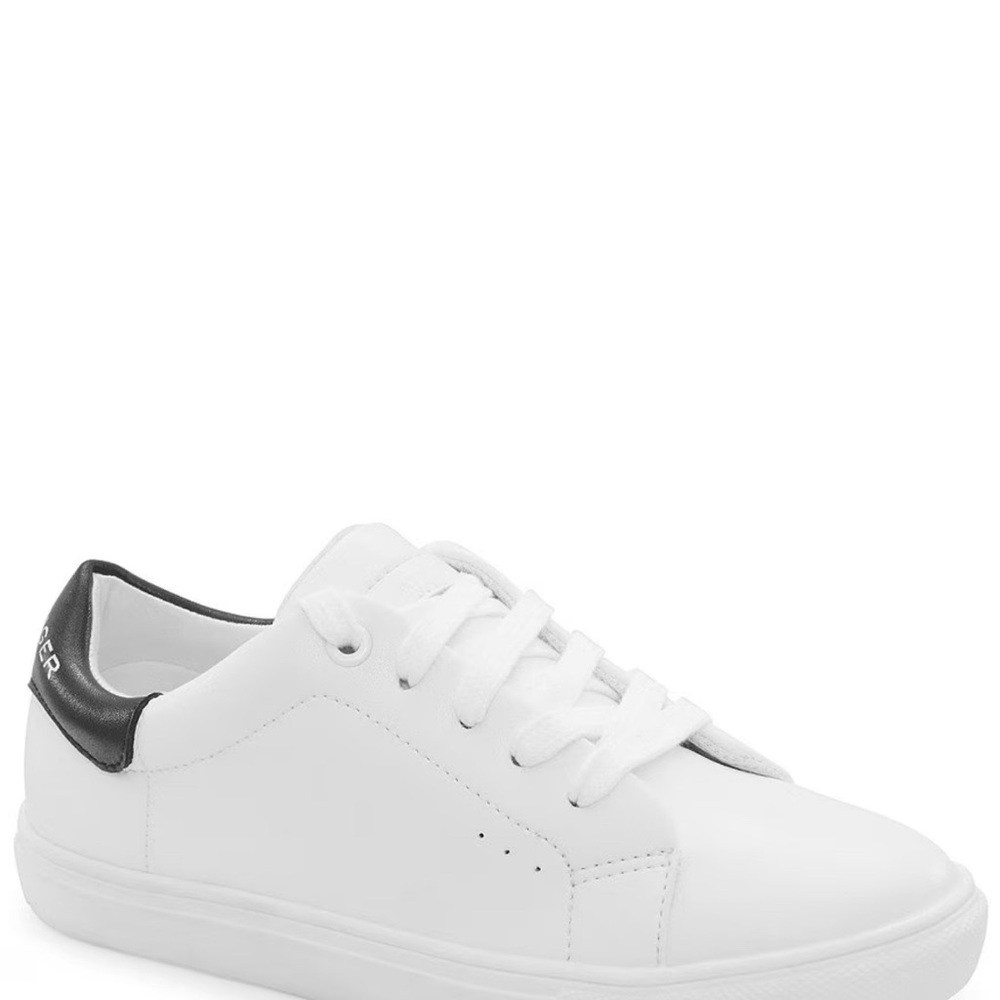 White and Black Low-Top Sneakers with Minimalist Design